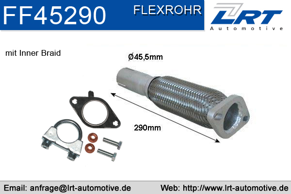 Handler.Part Flex hose, exhaust system LRT FF45290 1