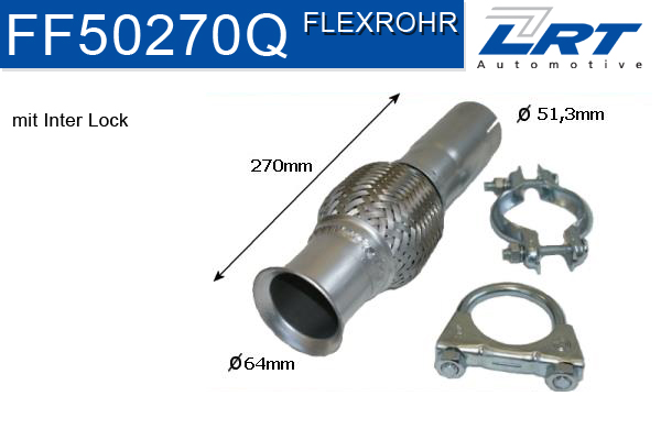 Handler.Part Flex hose, exhaust system LRT FF50270Q 1