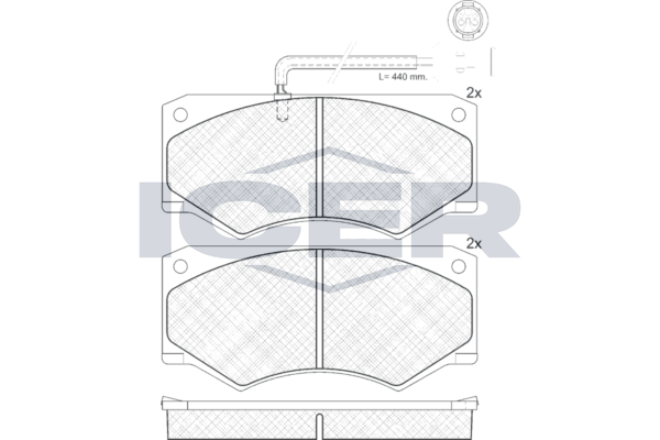 Handler.Part Brake pad set, disc brake ICER 140731 1