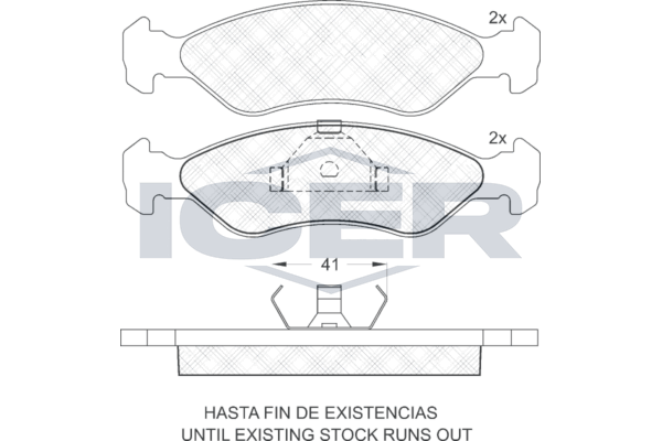 Handler.Part Brake pad set, disc brake ICER 140740 1