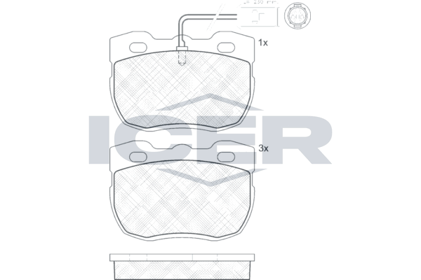 Handler.Part Brake pad set, disc brake ICER 140839 1