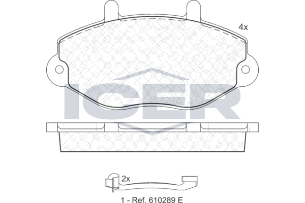 Handler.Part Brake pad set, disc brake ICER 140897203 1