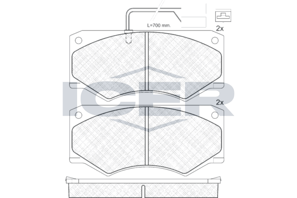 Handler.Part Brake pad set, disc brake ICER 140964 1