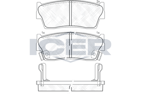 Handler.Part Brake pad set, disc brake ICER 141002 1