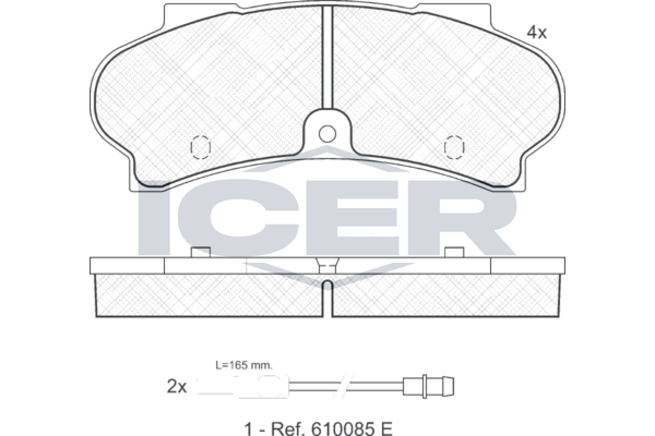 Handler.Part Brake pad set, disc brake ICER 141028 1