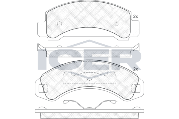 Handler.Part Brake pad set, disc brake ICER 141055 1