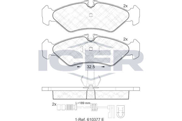 Handler.Part Brake pad set, disc brake ICER 141102203 1