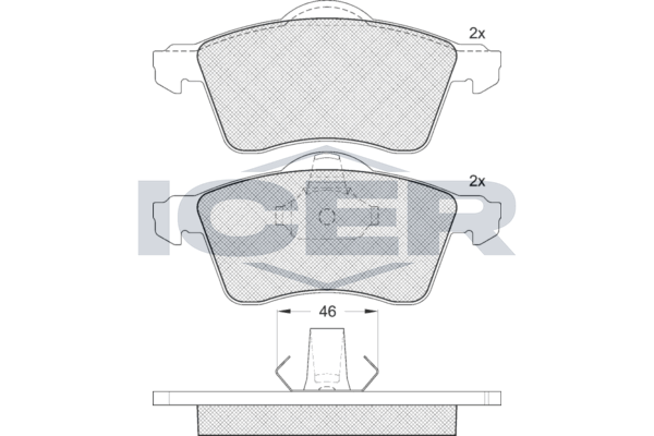 Handler.Part Brake pad set, disc brake ICER 141166 1