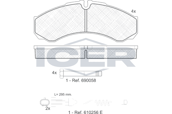 Handler.Part Brake pad set, disc brake ICER 141208200 1