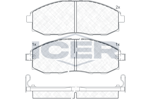 Handler.Part Brake pad set, disc brake ICER 141266 1