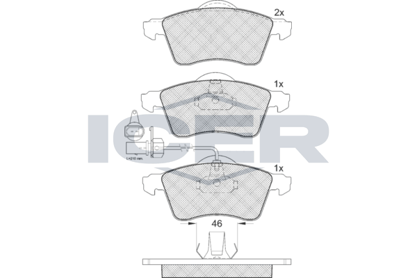 Handler.Part Brake pad set, disc brake ICER 141320 1