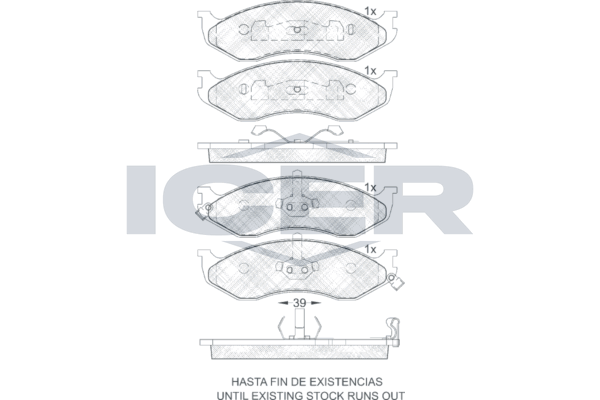 Handler.Part Brake pad set, disc brake ICER 141397 1