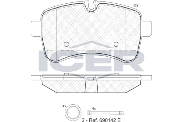 Handler.Part Brake pad set, disc brake ICER 141837 1