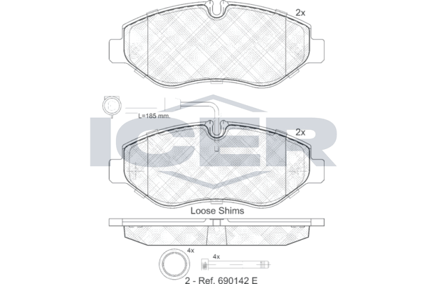 Handler.Part Brake pad set, disc brake ICER 141846 1