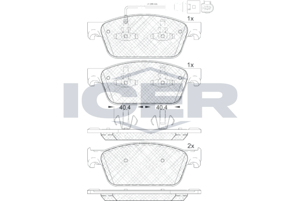 Handler.Part Brake pad set, disc brake ICER 141953 1