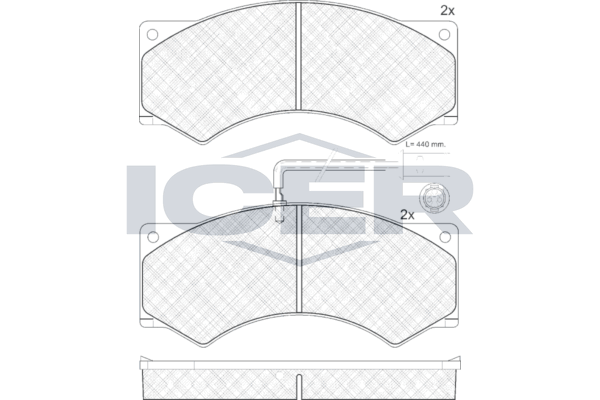 Handler.Part Brake pad set, disc brake ICER 151037 1