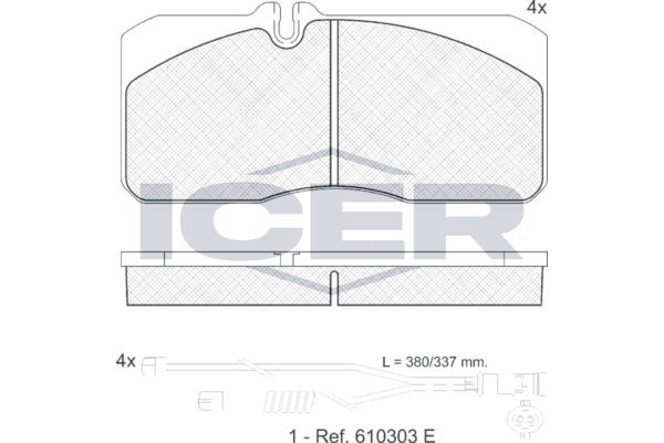 Handler.Part Brake pad set, disc brake ICER 151088120 1