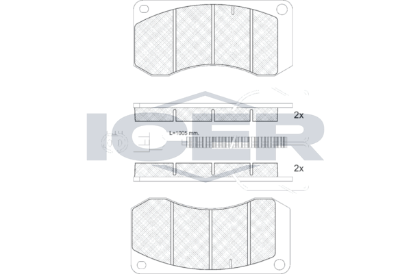 Handler.Part Brake pad set, disc brake ICER 151244 1