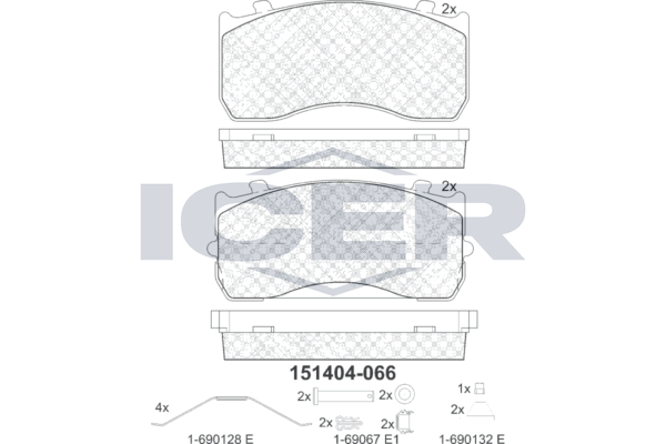 Handler.Part Brake pad set, disc brake ICER 151404 1