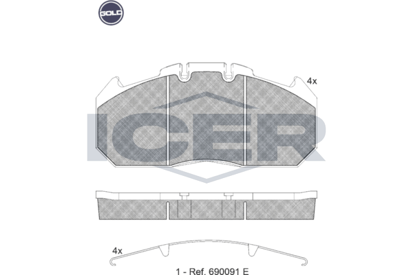 Handler.Part Brake pad set, disc brake ICER 151405G 1