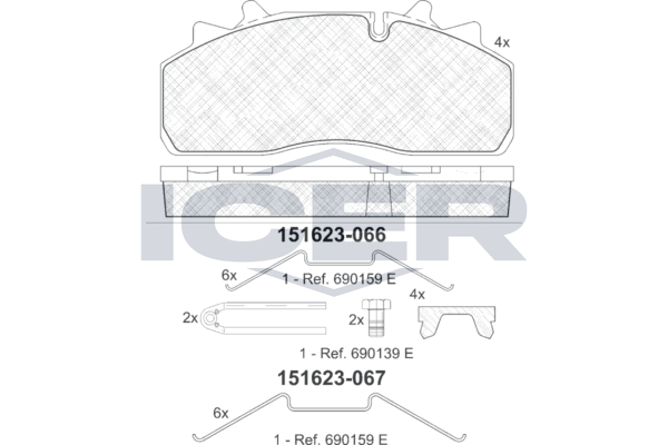 Handler.Part Brake pad set, disc brake ICER 151623 1