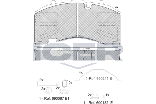 Handler.Part Brake pad set, disc brake ICER 151830066 1