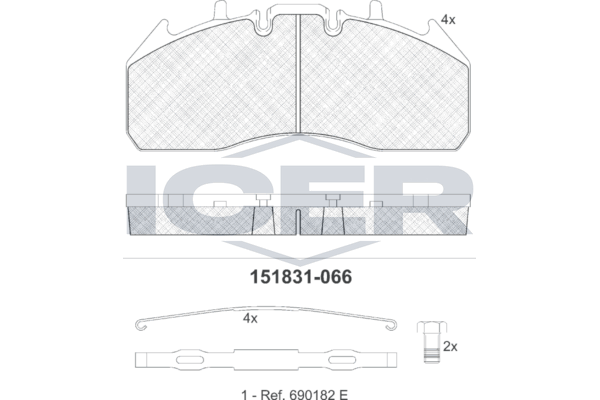 Handler.Part Brake pad set, disc brake ICER 151831 1