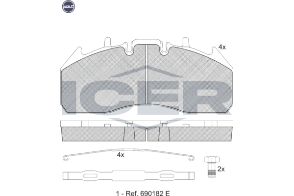 Handler.Part Brake pad set, disc brake ICER 151831G 1