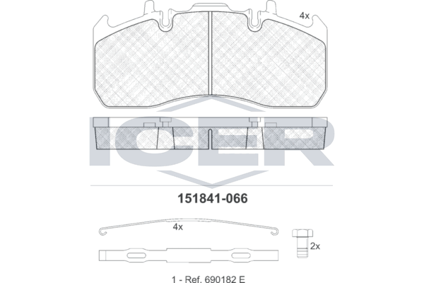 Handler.Part Brake pad set, disc brake ICER 151841 1