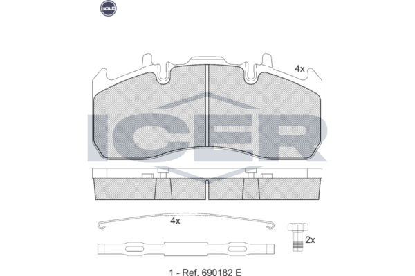 Handler.Part Brake pad set, disc brake ICER 151841G 1