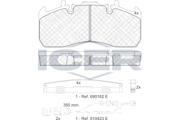 Handler.Part Brake pad set, disc brake ICER 151841122 1