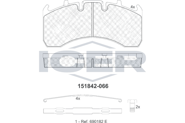 Handler.Part Brake pad set, disc brake ICER 151842 1