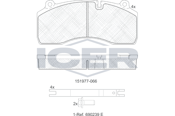 Handler.Part Brake pad set, disc brake ICER 151977066 1