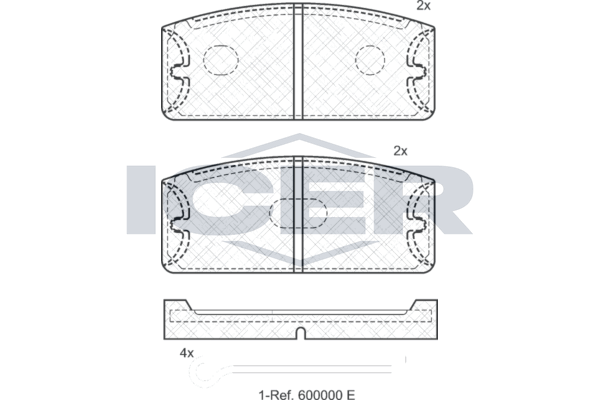 Handler.Part Brake pad set, disc brake ICER 180021 1