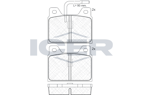 Handler.Part Brake pad set, disc brake ICER 180127 1