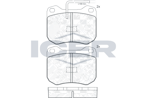 Handler.Part Brake pad set, disc brake ICER 180198 1