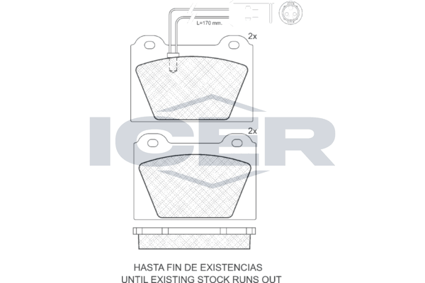 Handler.Part Brake pad set, disc brake ICER 180339 1