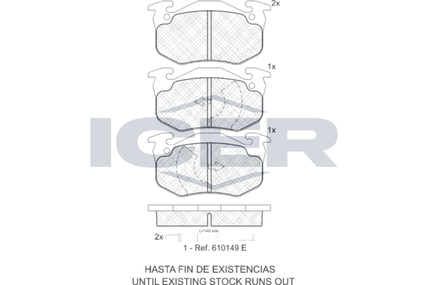 Handler.Part Brake pad set, disc brake ICER 180375 1