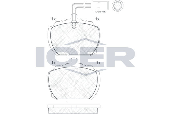 Handler.Part Brake pad set, disc brake ICER 180406 1