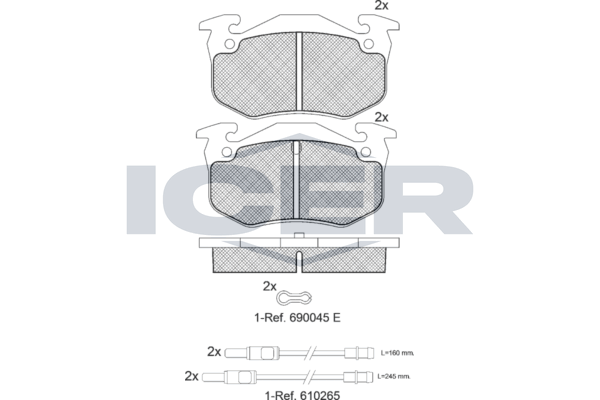 Handler.Part Brake pad set, disc brake ICER 180417066 1