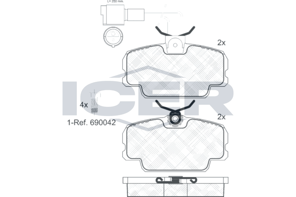 Handler.Part Brake pad set, disc brake ICER 180419006 1