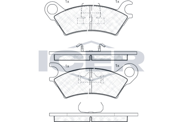 Handler.Part Brake pad set, disc brake ICER 180437 1