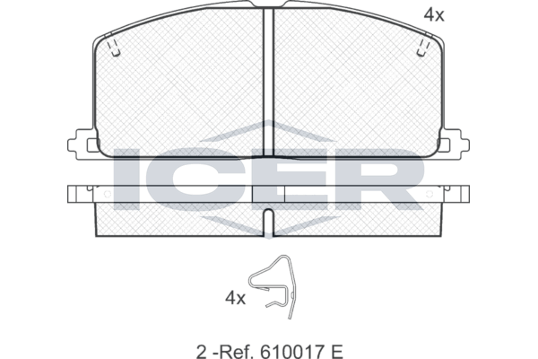 Handler.Part Brake pad set, disc brake ICER 180462 1