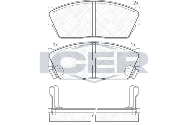 Handler.Part Brake pad set, disc brake ICER 180484 1