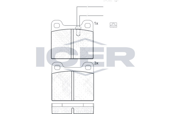 Handler.Part Brake pad set, disc brake ICER 180532 1