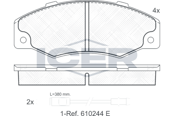 Handler.Part Brake pad set, disc brake ICER 180556 1