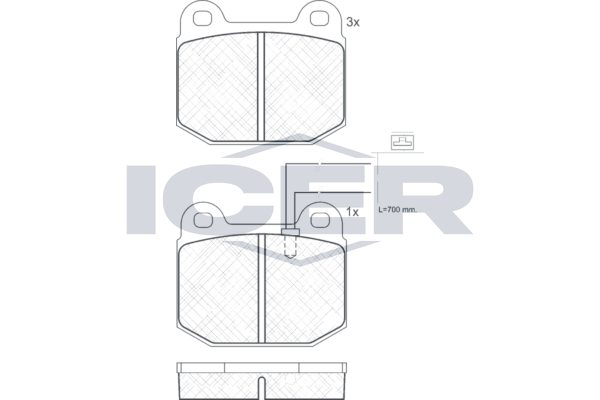 Handler.Part Brake pad set, disc brake ICER 180627 1