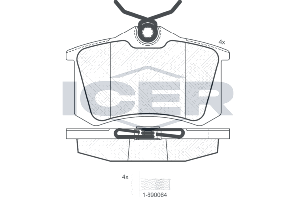 Handler.Part Brake pad set, disc brake ICER 180697703 1