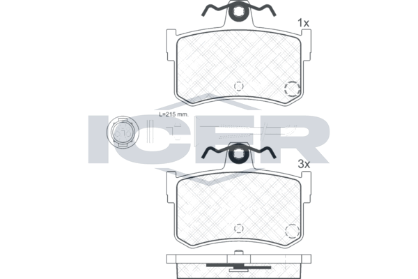 Handler.Part Brake pad set, disc brake ICER 180703 1