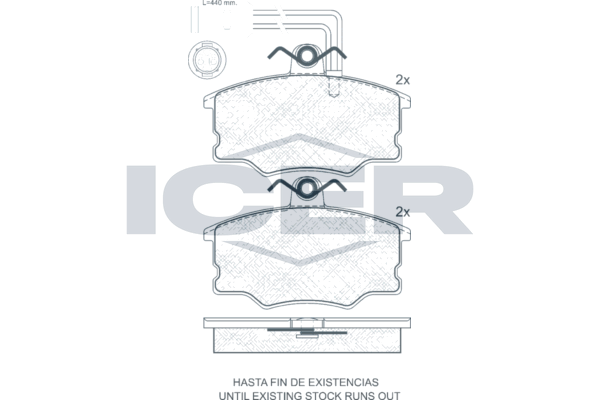 Handler.Part Brake pad set, disc brake ICER 180728 1